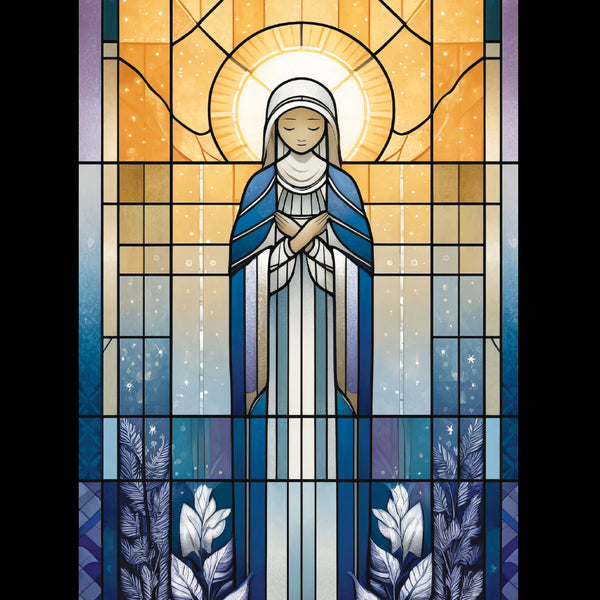 Stained Glass Madonna - Pack of 5 cards - Ref: kk15e